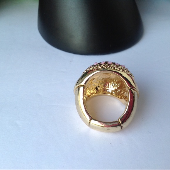 Dome Ring Pink Gold Geometric  Costume Jewelry - Picture 5 of 9